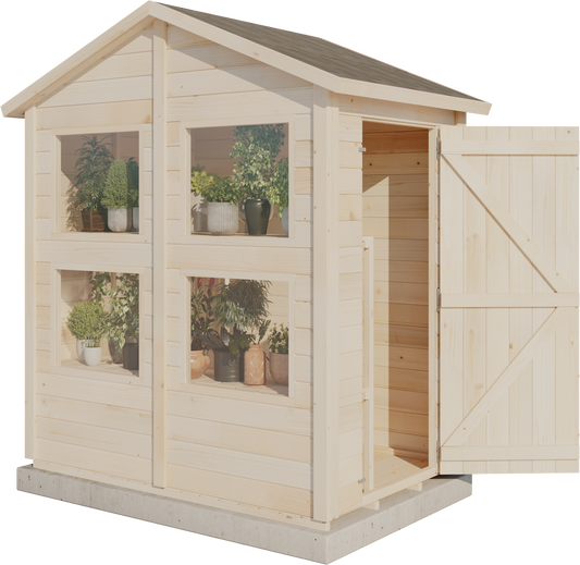 Storehaus Plantebod med saltak 126 x 186 cm 