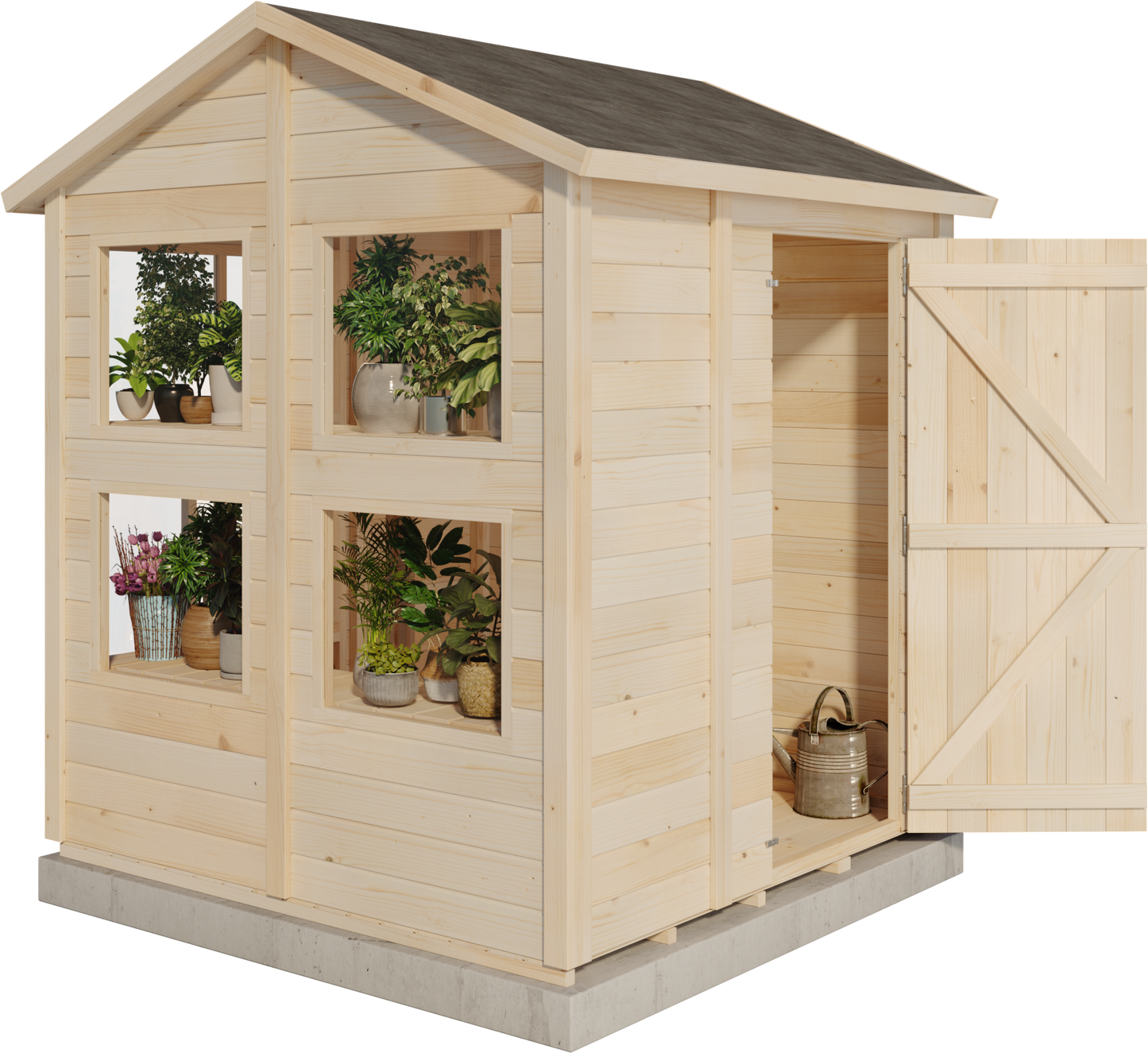 Storehaus Plantebod med saltak 186 x 186 cm