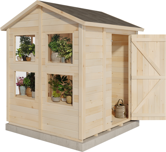 Storehaus Plantebod med saltak 186 x 186 cm