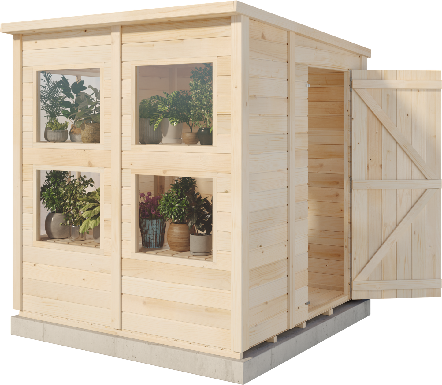 Storehaus Plantebod med pulttak 186 x 186 cm