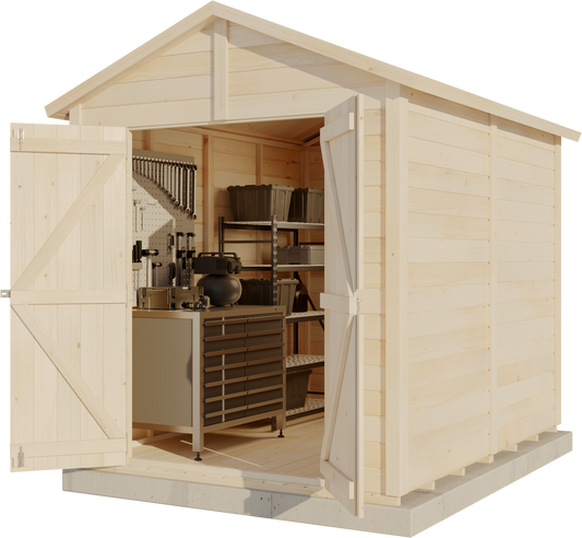 Storehaus Redskapsbod med saltak og dobbeltdør 246 x 186 cm