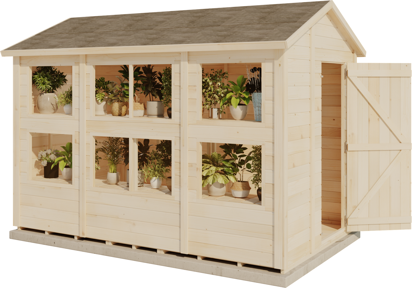 Storehaus Plantebod med saltak 306 x 186 cm