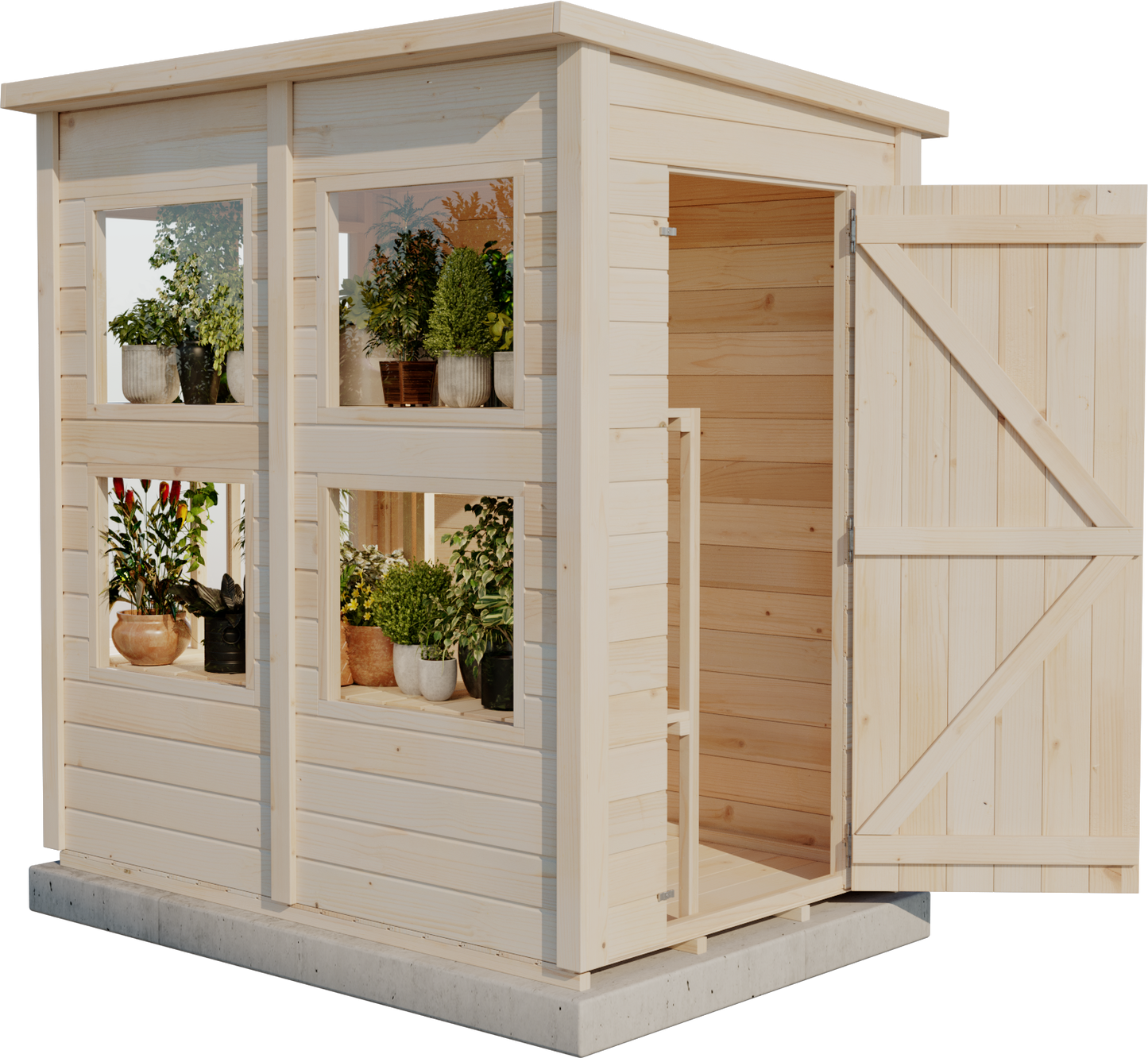 Storehaus Plantebod med pulttak 126 x 186 cm