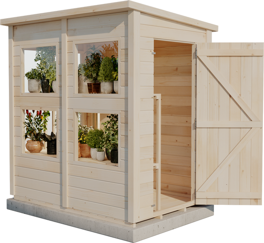 Storehaus Plantebod med pulttak 126 x 186 cm