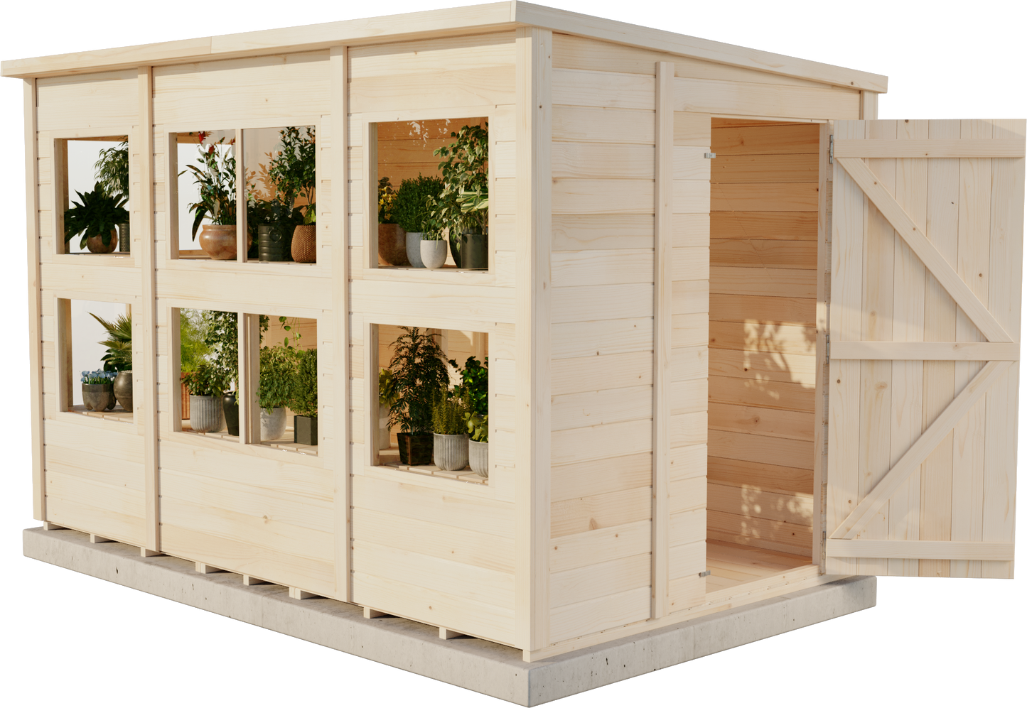 Storehaus Plantebod med pulttak 306 x 186 cm